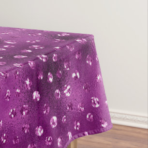 Purple Ombre Glam Glitter Polka Dots Pattern Tablecloth
