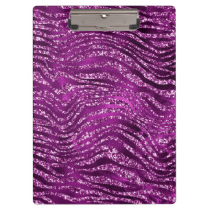 Purple Ombre Glam Glitter Tiger Stripes Pattern  Clipboard