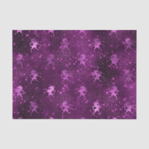 Purple Ombre Glam Glitter Unicorns Pattern Tissue Paper
