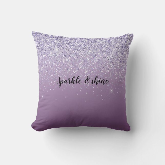 Purple Ombre Glitter Cushion (Front)