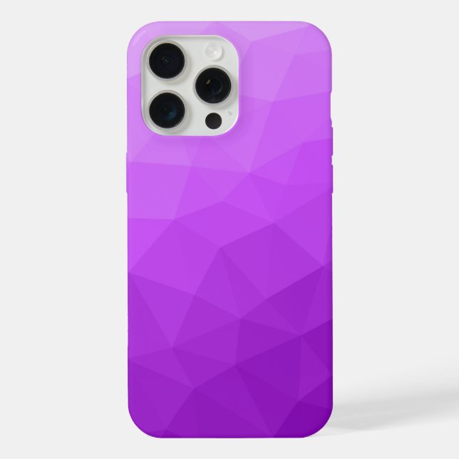 Purple ombre gradient geometric mesh pattern iPhone case (Back)