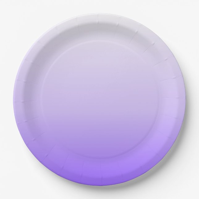 Purple Ombre Gradient Paper Plate (Front)