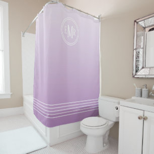 Purple Ombre Monogrammed Shower Curtain
