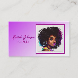 Purple Ombre Natural Haircare Beautician Business Card