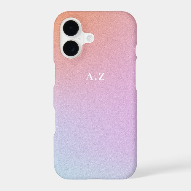 Purple Ombre Sky Custom Initial Monogram (Back)