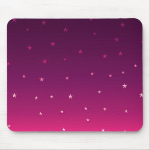 Purple ombre stars mouse pad