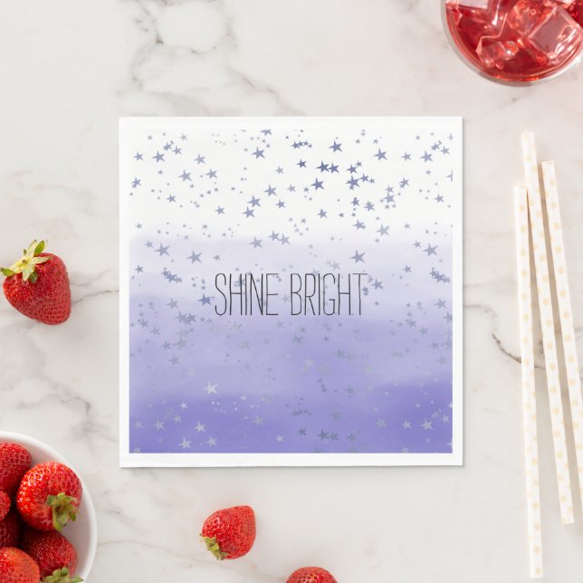 Purple Ombre Stars Napkin (Insitu)