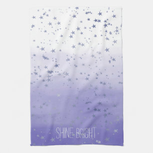 Purple Ombre Stars Tea Towel