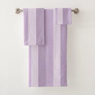Purple Ombre Striped Bath Towel Set