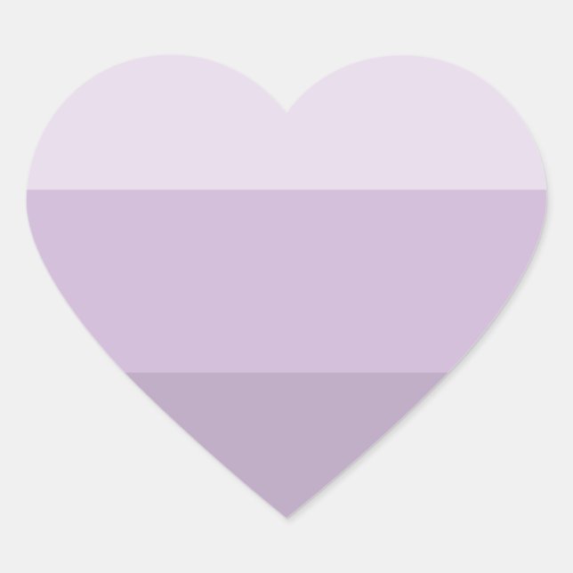 Purple Ombre Striped Heart Sticker (Front)