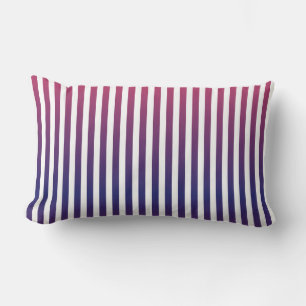 Purple Ombre Stripes Pattern Lumbar Cushion