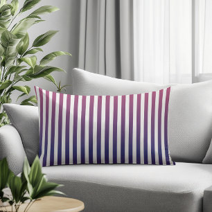 Purple Ombre Stripes Pattern Lumbar Cushion
