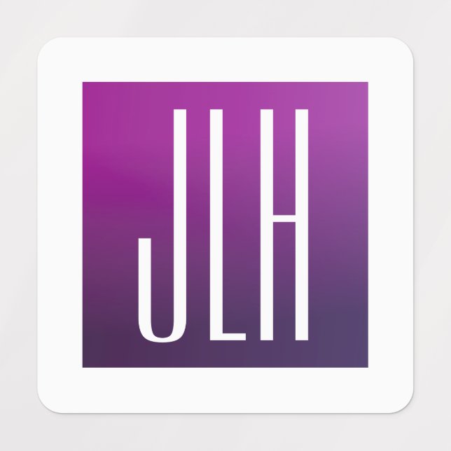 Purple Ombre & White Initials or other Text (Design 1)