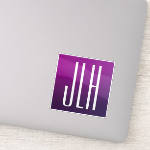 Purple Ombre & White Initials or other Text