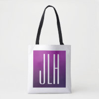 Purple Ombre & White Initials or other Text