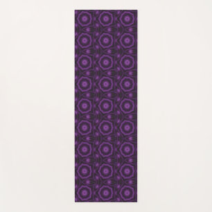 Purple on black geometric abstract art pattern yoga mat
