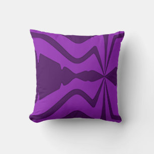 Purple on Purple Abstract Sound Wave Design Cushion