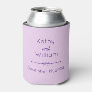 Purple on Purple Names and Date  Can Cooler