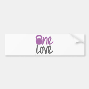 Purple "One Love" Bumper Sticker