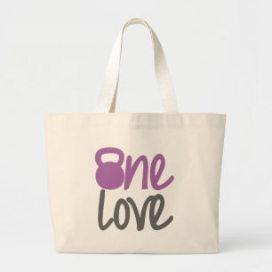 Purple "One Love" Large Tote Bag