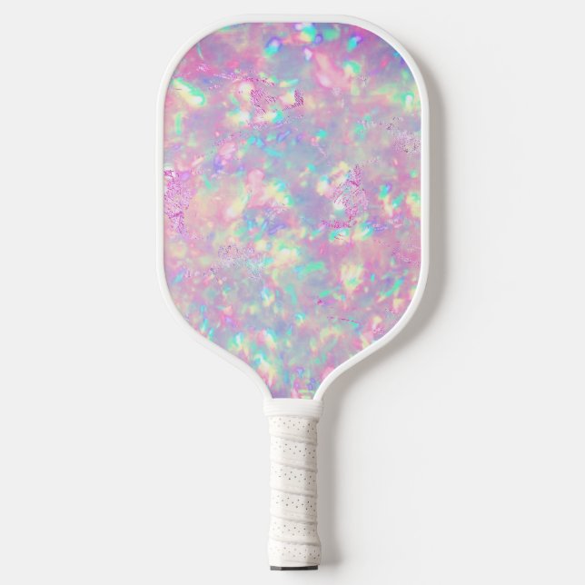 purple opal gemstone  pickleball paddle (Front)