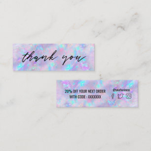 purple opal inspired background mini business card