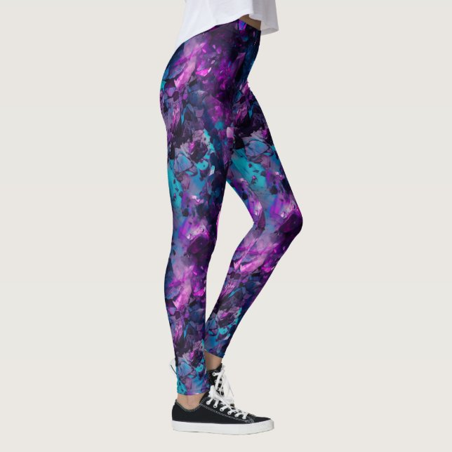 Purple Opal Water Leggings - Abstract Crystals (Right)