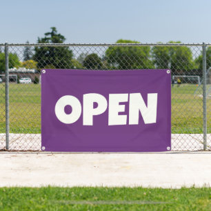 Purple OPEN Banner