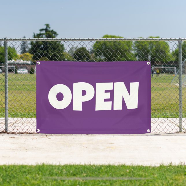 Purple OPEN Banner (Insitu)