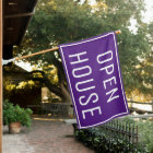 PURPLE OPEN HOUSE SIGN FLAG