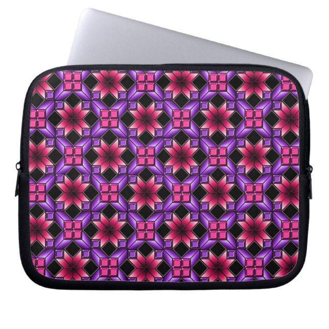 Purple optical illusion laptop sleeve (Front)