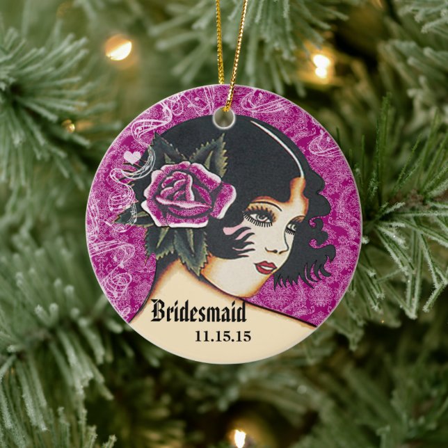 Purple or Any Colour Bridesmaid Ceramic Ornament (Tree)