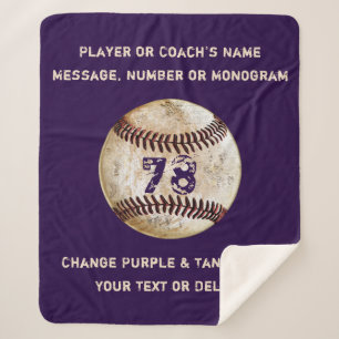 Purple or Your Colours Cosy Sherpa Baseball Blanke Blanket