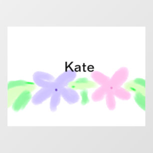 Purple orange abst floral watercolor add name text