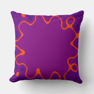 Purple Orange Abstract Art Cushion