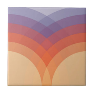 Purple, orange and blue colourful pastel arches ceramic tile