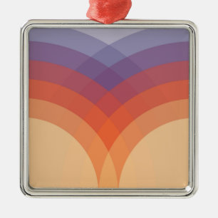 Purple, orange and blue colourful pastel arches metal ornament