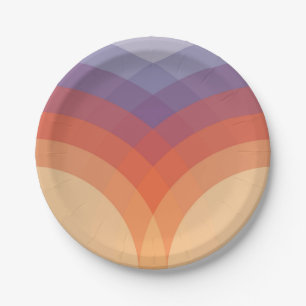 Purple, orange and blue colourful pastel arches paper plate