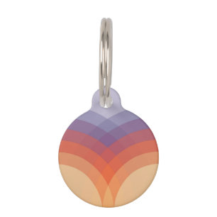 Purple, orange and blue colourful pastel arches pet tag