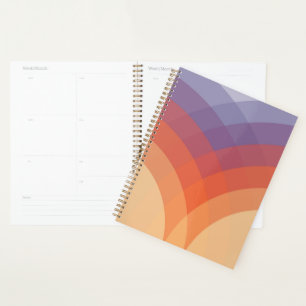 Purple, orange and blue colourful pastel arches planner