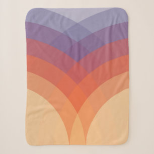 Purple, orange and blue colourful pastel arches sherpa blanket