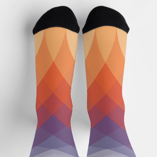Purple, orange and blue colourful pastel arches  socks (Top)