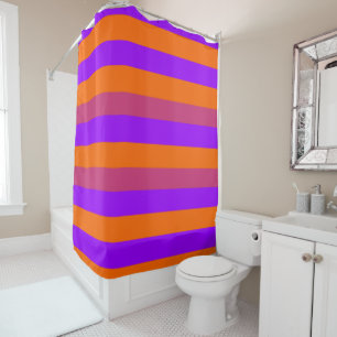 Purple, Orange and Pink Stripes Shower Curtain