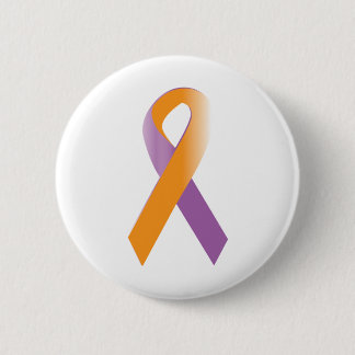 Purple & Orange Awareness Ribbon 6 Cm Round Badge