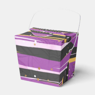 PURPLE ORANGE BLACK HALLOWEEN STRIPES FAVOUR BOX