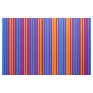 Purple Orange Blue Vertical Stripes Design Fabric