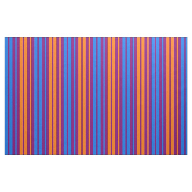 Purple Orange Blue Vertical Stripes Design   Fabric (Fat Quarter)