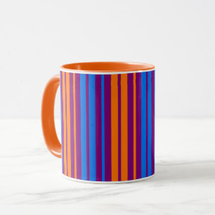 Purple Orange Blue Vertical Stripes Design Mug