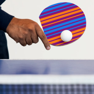 Purple Orange Blue Vertical Stripes Design   Ping Pong Paddle