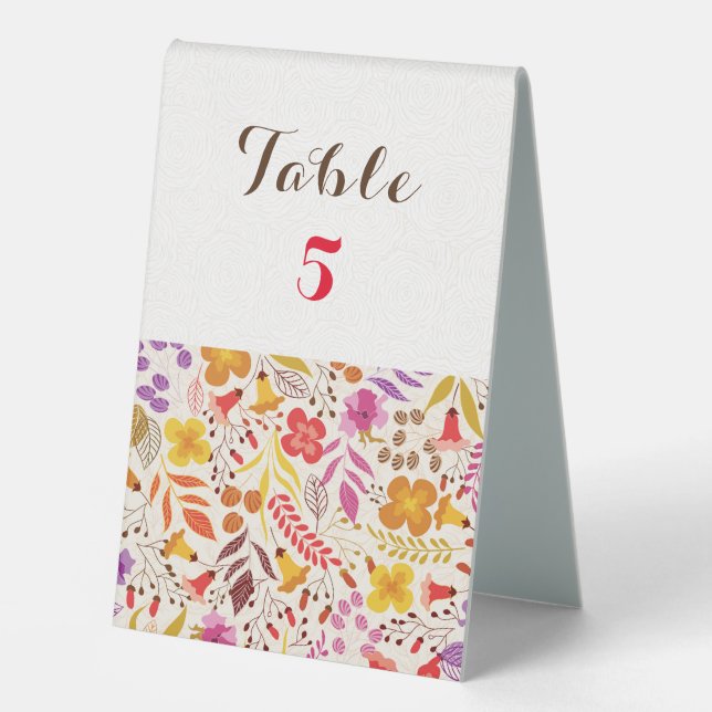 Purple Orange Boho Wildflower Foliage Wedding (Front)